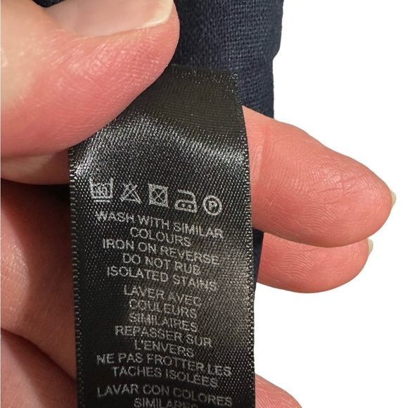 Asos Navy Blue Linen Blend Wide Leg Jumpsuit Sz 10 - Picture 10 of 10